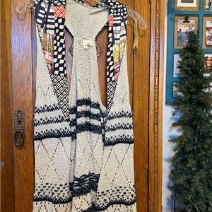 Moth Black and Cream Patterned Cardigan